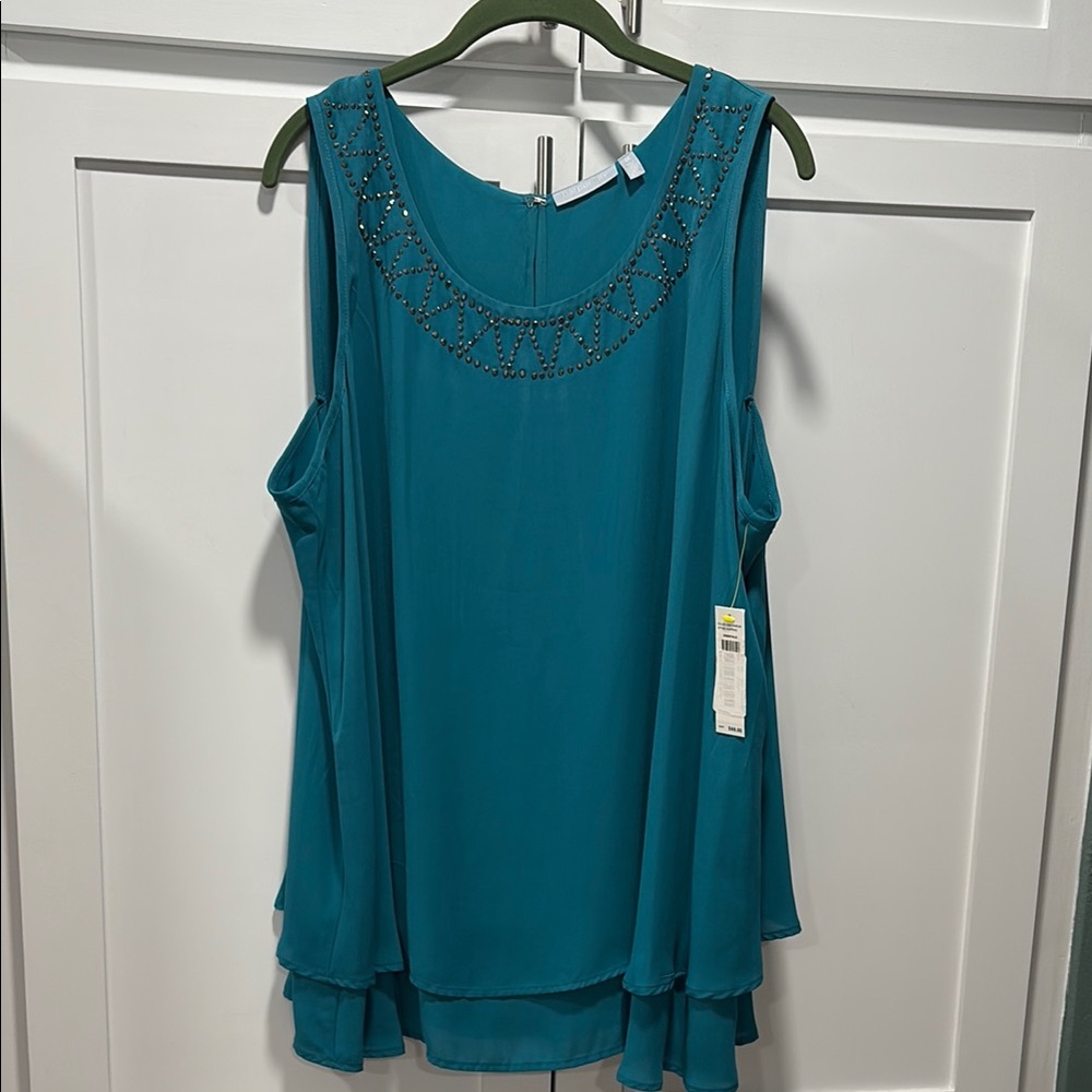 Teal Sleeveless Women's Top